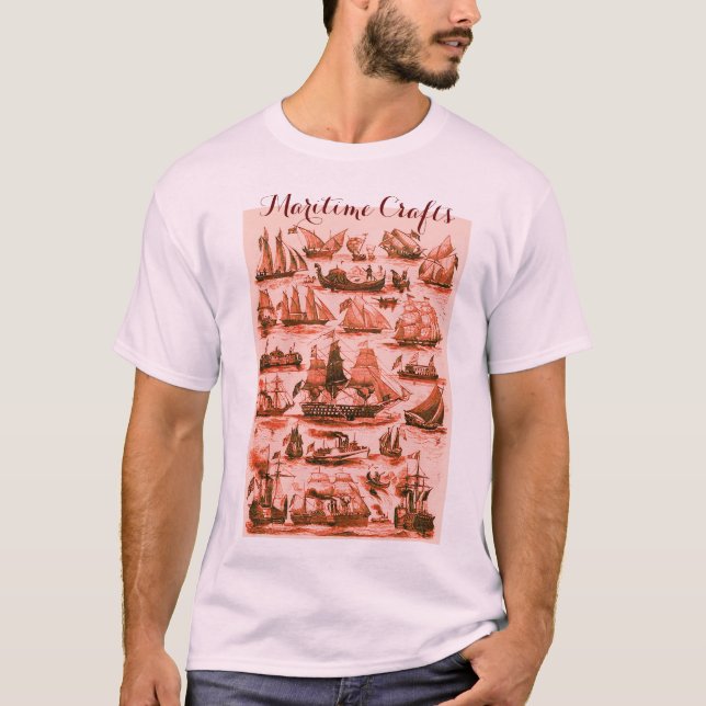 T-SHIRTS MARÍTIMA, NAVIOS DE VINTAGEM, NAVIOS DE VARREDURA, (Frente)