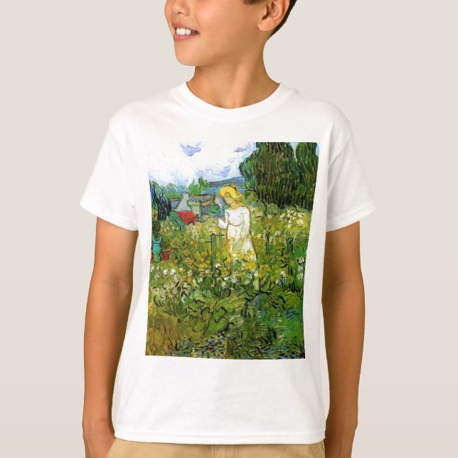 T-shirts Marquerite Gachet no Jardim, Vincent van Gogh. (Frente)