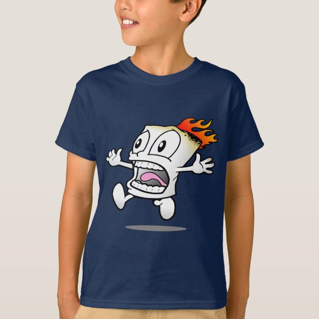 T-shirts Marshmallow flamejante (Frente)