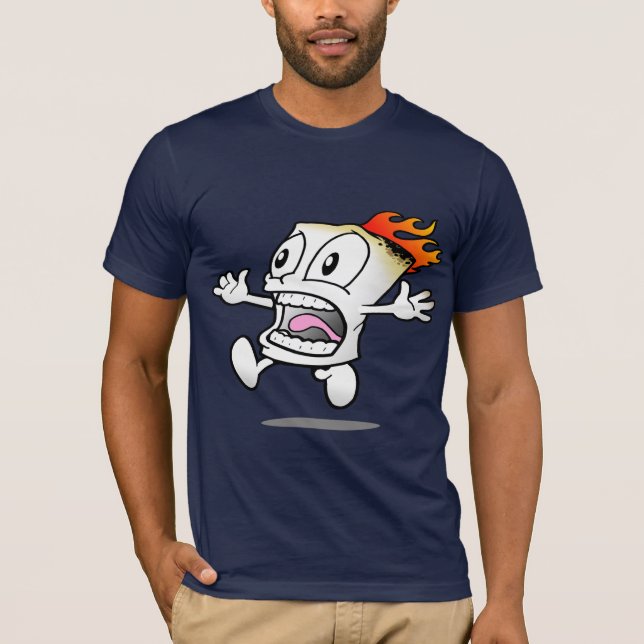 T-shirts Marshmallow flamejante (Frente)