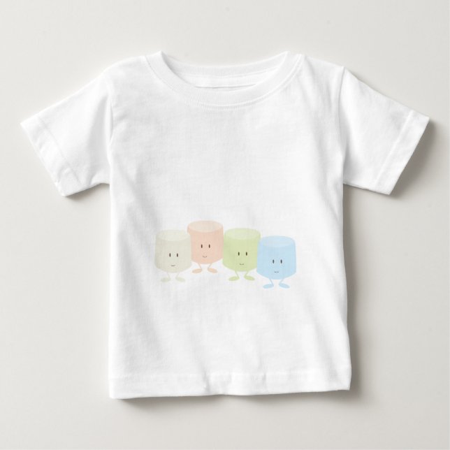 T-shirts Marshmallows felizes que estão junto (Frente)