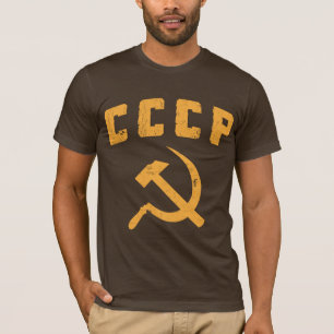 T-shirts martelo e foice de URSS do russo do vintage do