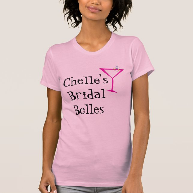 T-shirts martini com anel da cor, Belles nupciais (Frente)