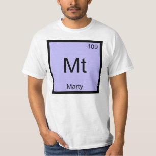 T-shirts Marty Nome Elemento Químico Tabela Periódica