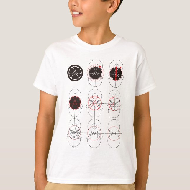 T-shirts Maru ni Ken Katabami desenho (Frente)