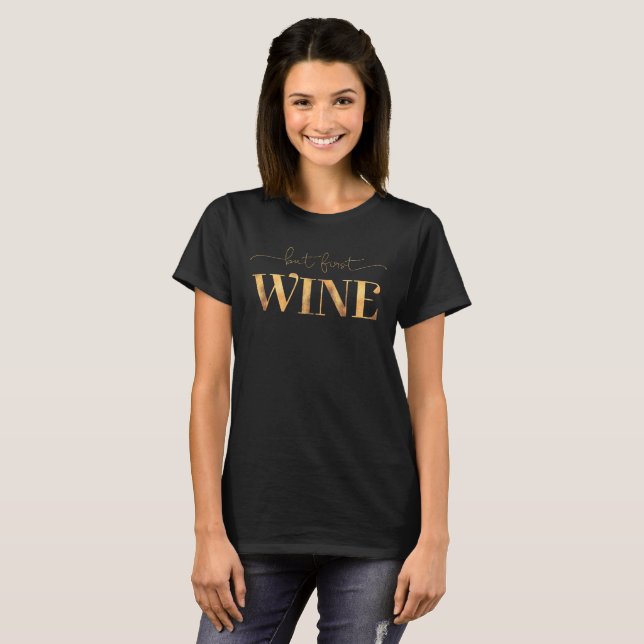 T-shirts Mas Primeira Folha De Vinho De Ouro (Frente Completa)