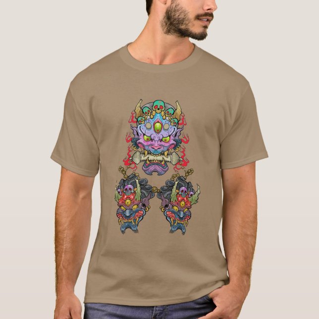 T-shirts Máscara de Hannya e de Oni (Frente)
