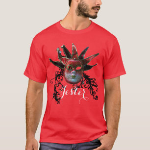 T-shirts MÁSCARA NEGRA DE JESTER VERMELHO,Mascarada FLORAL