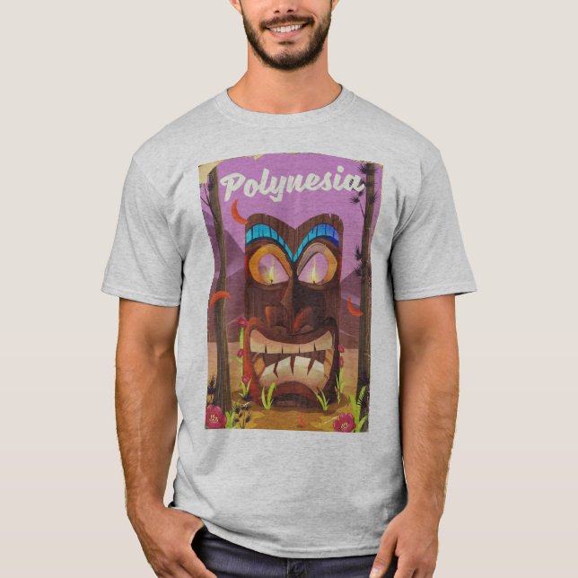 T-shirts Máscara Tiki da Polinésia (Frente)