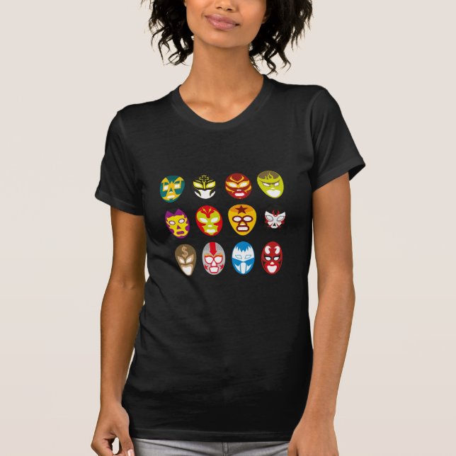 T-shirts Máscaras mexicanas da luta (Frente)