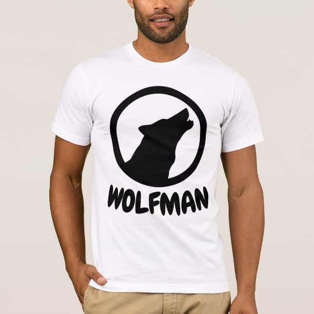 T-shirts masculinas com graça WOLFMAN (Frente)