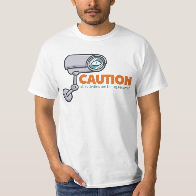T-Shirts masculinas de Cartoon CCTV (Frente)