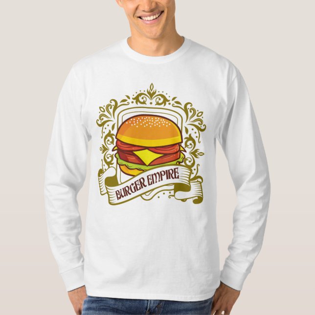 T-Shirts masculinas do Império Burger (Frente)