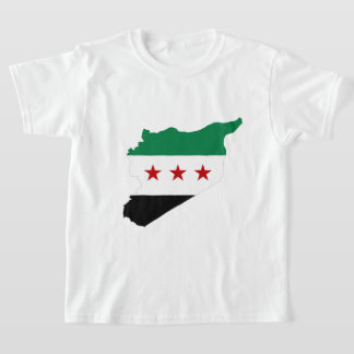 T-Shirts masculinas - mapa síria - bandeira indepe