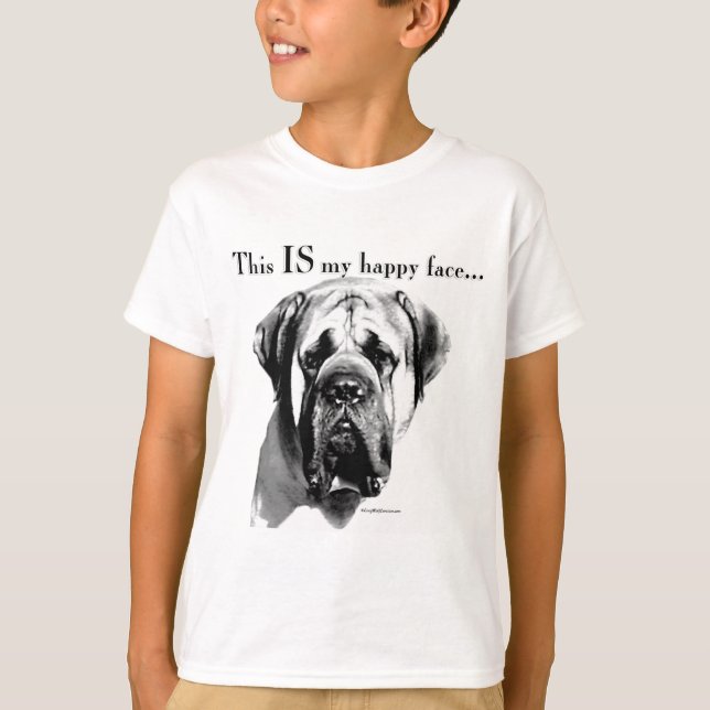 T-shirts Mastiff Happy Face (Frente)