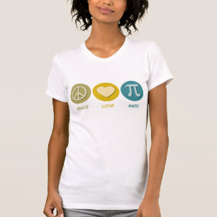 T-shirts Matemática do amor da paz