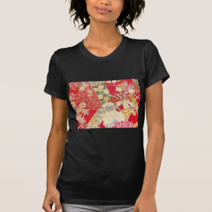 T-shirts Matéria têxtil japonesa do QUIMONO, teste padrã