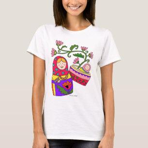 T-shirts Matroshka e arte popular do ucraniano do bebê