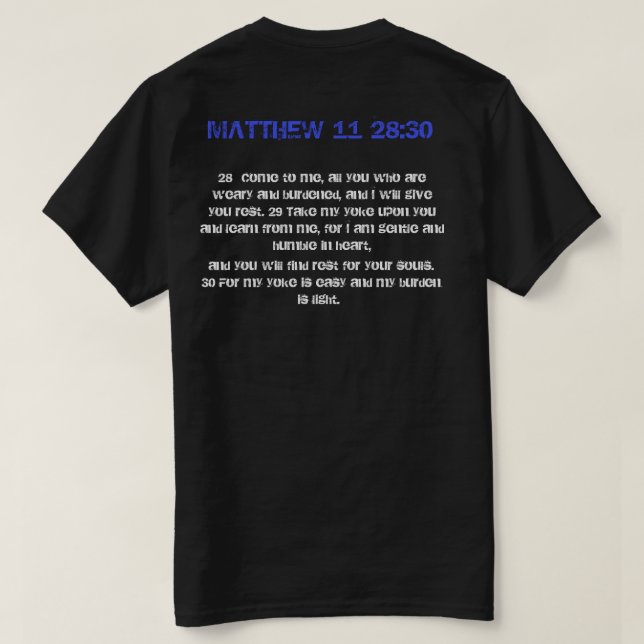 T-SHIRTS MATTHEW 11 28:30 (Verso do Design)