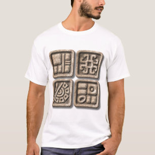 T-shirts Mayan Glyphs-stone