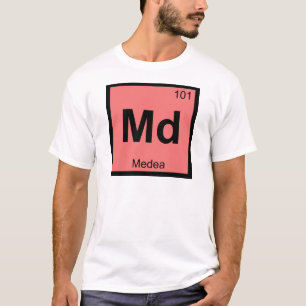 T-shirts Md - Medeia Símbolo da Tabela Periódica Química Gr