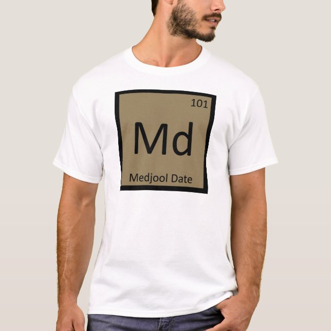T-shirts Md - Química da Tâmara Medjool Símbolo da Tabela P (Frente)