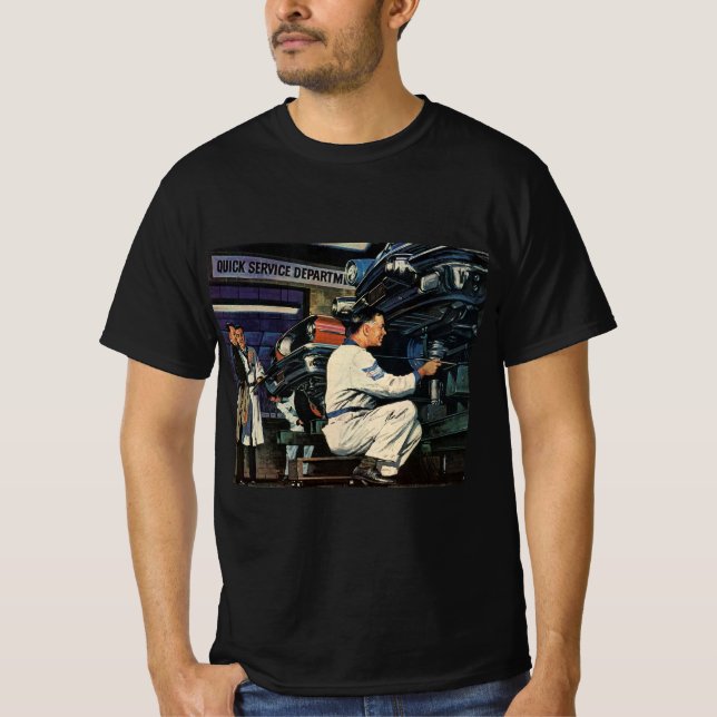 T-shirts Mecânico Automático do Serviço de Reparo de carros (Frente)