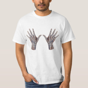 T-shirts Medicina Vintage, Anatomia Humana Dedos Mãos