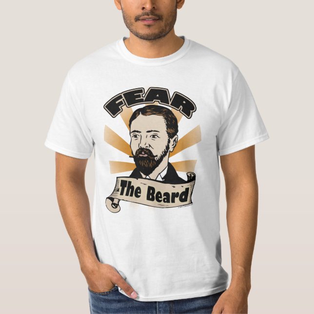 T-shirts Medo da barba, bigode engraçado (Frente)