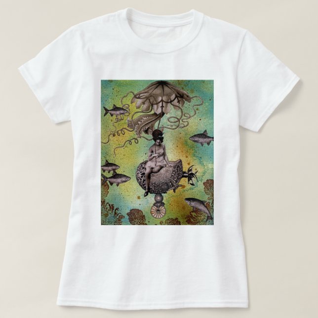 T-shirts Medusa submarinas de Steampunk (Frente do Design)
