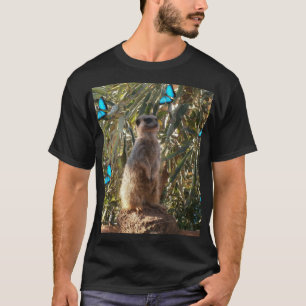 T-shirts Meerkat E Borboletas Azuis,