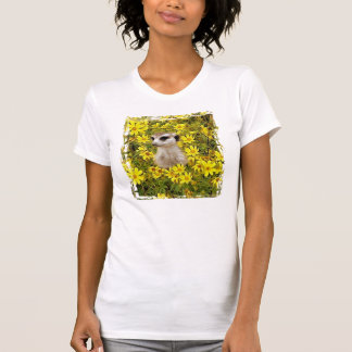 T-SHIRTS MEERKAT QUE ESCONDE NAS FLORES