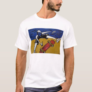 T-shirts Meio patinador da tubulação por Doug LaRue