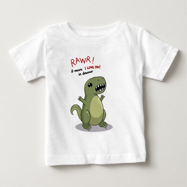 T-shirts Meios de Rawr eu te amo no dinossauro (Frente)