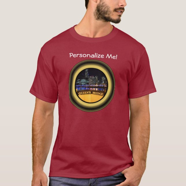 T-shirts Melbourne Austrália CDB Luzes sobre a Ponte da Rai (Frente)