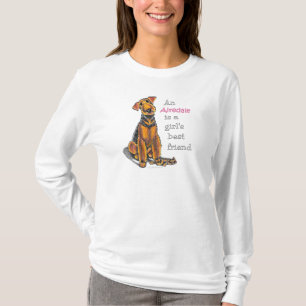 T-shirts Melhor amigo das meninas de Airedale Terrier
