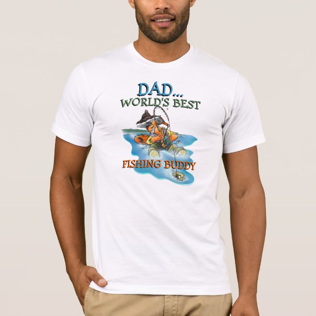 T-shirts Melhor Companheiro de Pesca do pai (Frente)