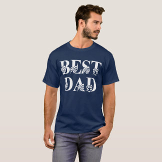 T-shirts Melhor Pai com Dia de os pais de Texto Branco Sina