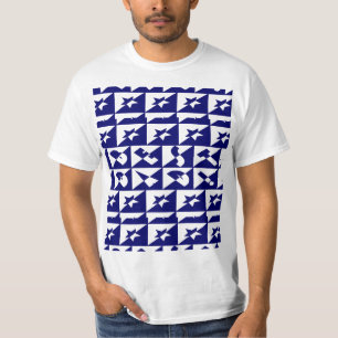 T-shirts Melhor Pai Padrão de Texto Selvagem & Estrelas Azu