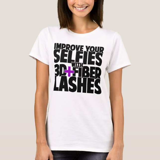 T-shirts Melhore suas selofias com 3d + Lashes de fibra (Frente)