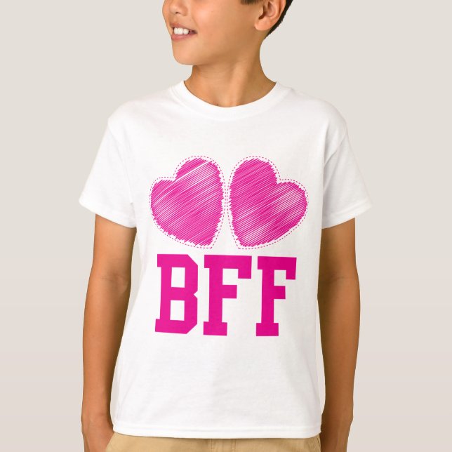 T-shirts Melhores amigos de BFF para sempre com corações do (Frente)