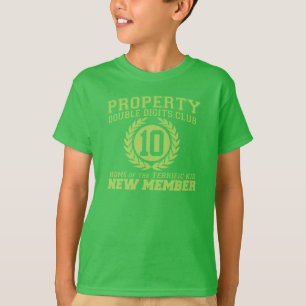 T-shirts MEMBRO novo 10o B'day do clube dos dois dígitos d