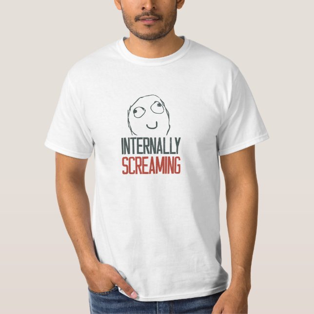 T-shirts Meme internamente gritando (Frente)