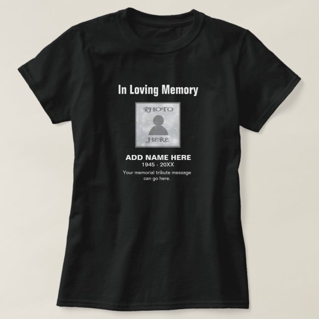 T-shirts Memorial | em Tshirt Loving da memória (Frente do Design)