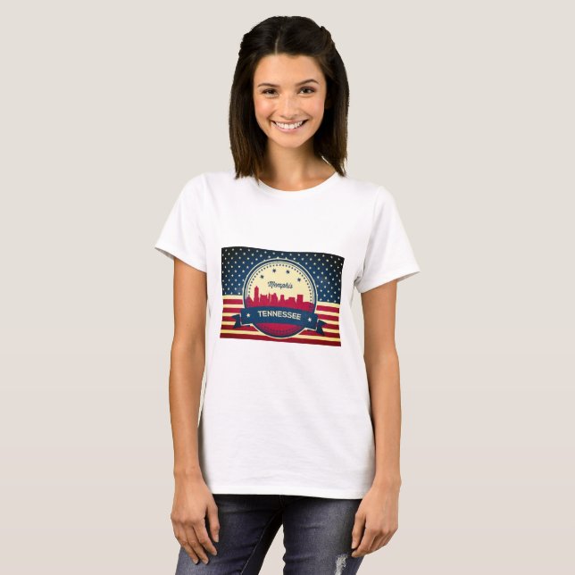 T-shirts Memphis Tennessee Skyline (Frente Completa)