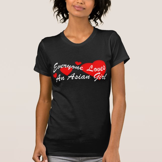 T-shirts Menina asiática dos amores (escura) (Frente)