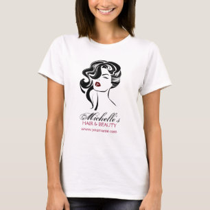 T-shirts Menina bonita com ícone da composição do cabelo
