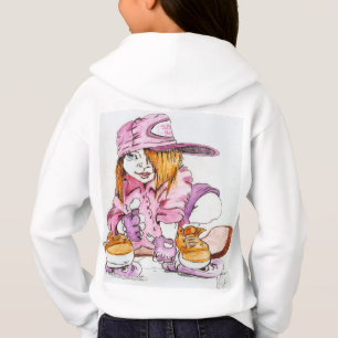 T-shirts Menina bonito super do skater no Hoodie de Hanes