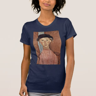 T-shirts Menina com o chapéu por Modigliani Amedeo