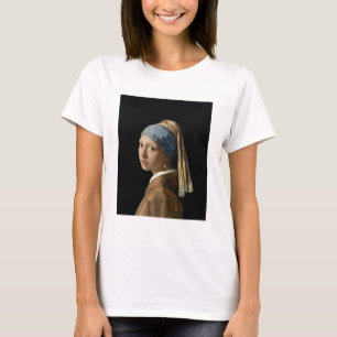 T-shirts Menina com um brinco da pérola, c.1665-6 (óleo e